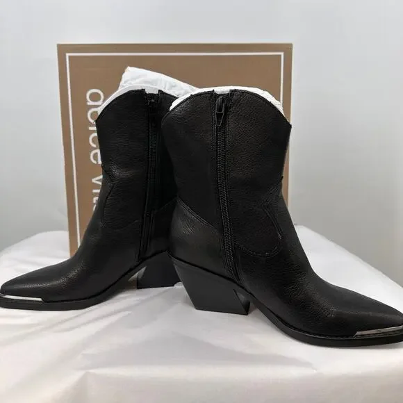 DOLCE VITA New in Box Evereve Vallory Western Bootie in Black Leather // 6 - Picture 6 of 11